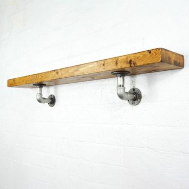 Reclaimed scaffolding board shelf